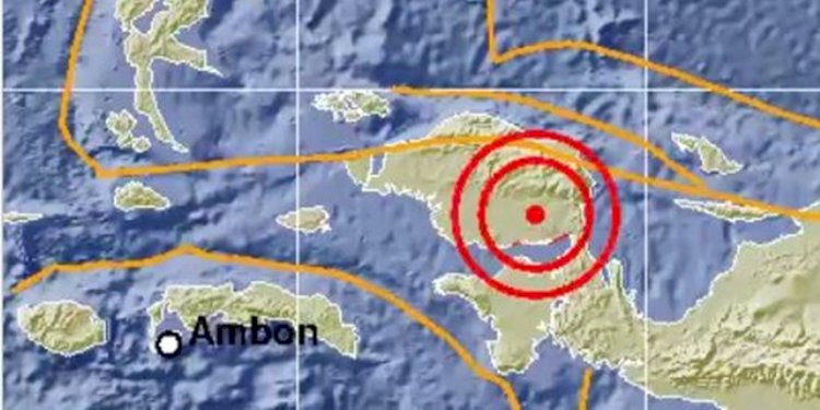 Titik gempa M5,2 di Papua Barat/Repro