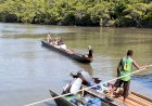 Dukung TMMD ke 110 Boven Digoel, Masyarakat Kampung Distrik Kawagit Perbantukan Loang Boat