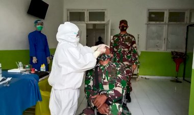 Personil Satgas TMMD Ke 110 Kabupaten Boven Digoel Lakukan Swab Tes