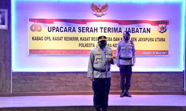 Kapolresta Jayapura Kota  Pimpin Sertijab Satu Kabag, Dua Kasat dan Satu Kapolsek 
