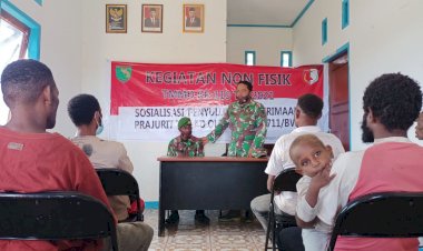 Kodim Boven Digoel Gelar Penyuluhan Penerimaan TNI-AD Pada Program Non Fisik TMMD ke-110