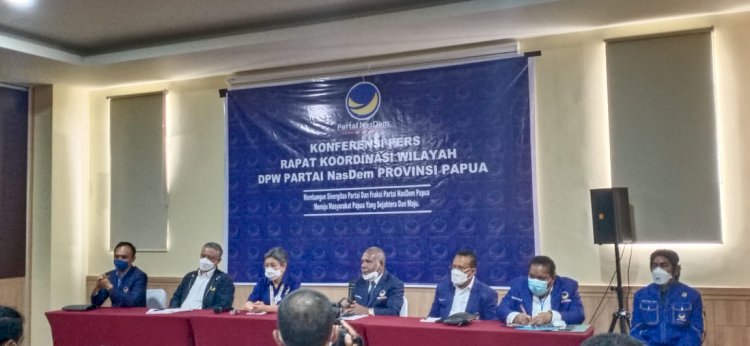 Dewan Pengurus Wilayah(DPW) partai NasDem gelar Konferensi Pers bersama Pewan Pengurus Pusat Partai NasDem dalam menggelar rapat Koordinasi Wilayah Tahun 2021