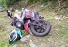 Rem Blong, Pengendara Motor Dan Rekannya Tabrak Pantat Gunung Kodam