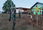 Babinsa Koramil 02/Mindiptana Lakukan Karya Bakti Berupa Pasar Tradisonal di Distrik Waropko