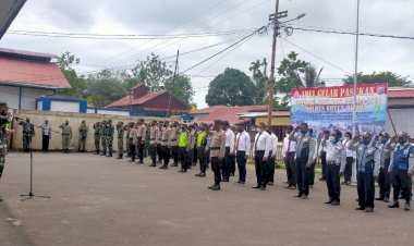 Polres Boven Digoel laksanakan Apel Gelar Pasukan Operasi Ketupat Pengamanan Hari Raya Idul Fitri 1442 H.