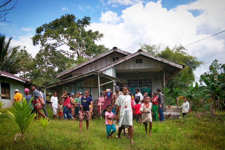Masyarakat di Kampung Waman Distrik Mandobo, Kabupaten Boven Digoel/ Ilustrasi