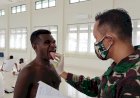 Kodim 1711/BvD Bersama Satgas RI-PNG Y 122/TS, Laksanakan Pemeriksaan Kesehatan Bagi Calon Siswa Secaba TNI-AD T. A 2021