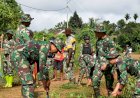 Tanamkan Kebersamaan, Satgas Yonif 122/TS Ajak Masyarakat Gotong Royong, Kampung Prabu