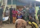Sambangi Rumah Steven, Komandan Lanud TNI AU Merauke Berikan Seekor Babi dan Beras