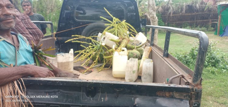 Barang Bukti Minuman Keras Lokal Yang Berhasil disita Polres Merauke