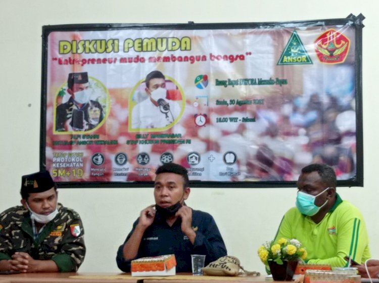 PC Ansor Merauke saat melakukan Diskusi Bersama Stafsus Presiden, Billy Mambrasar