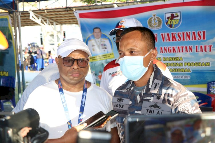 Koordinator Bidang SDM PB PON XX Papua, Albertho Gonzalez Wanimbo bersma Kadinkes, Mayor (K) Agus Budianto