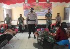 Sinergitas TNI - POLRI Warnai Donor Darah Dalam Menyambut HUT Brimob Ke - 76 di Merauke