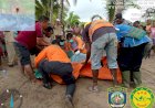Proses Evakuasi korban Laka laut di pantai Kampung Sanggase