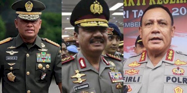 Mantan Panglima TNI Gatot Nurmantyo, Kepala BIN Budi Gunawan (BG), dan Ketua KPK Firli Bahuri/Repro