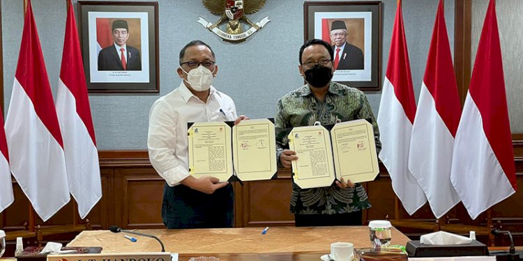 enandatanganan nota kesepahaman oleh Kepala ANRI, Imam Gunarto dan Kepala BRIN Laksana Tri Handoko di Jakarta, Kamis (13/01)/Ist