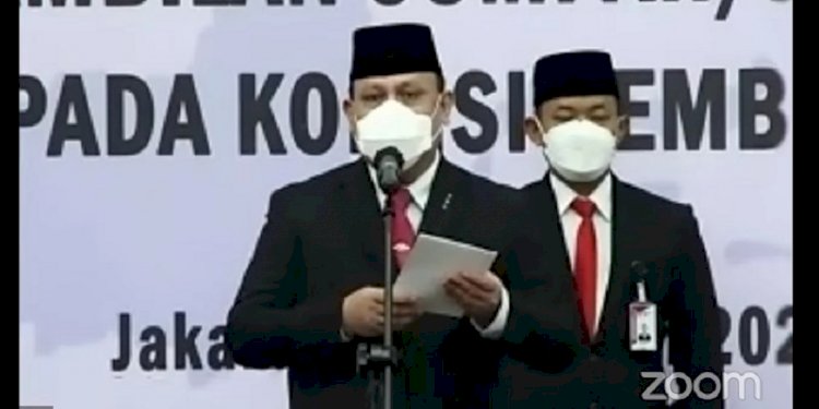 Ketua KPK Firli Bahuri saat lantik 55 Jaksa penuntut umum KPK/Repro