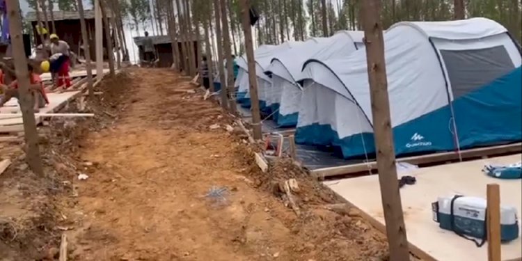 Tenda kemah Presiden Joko Widodo di titik nol Ibu Kota Negara (IKN) Nusantara di Kalimantan Timur/Net