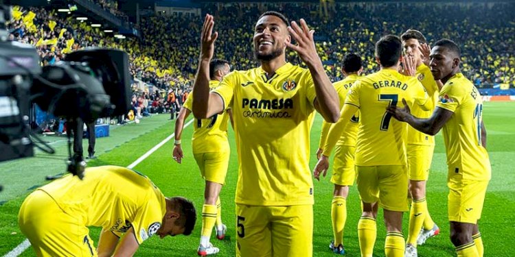 Arnaut Danjuma merayakan gol semata wayang Villarreal ke gawang Bayern Munchen di Estadio de la Cerámica, Kamis dinihari WIB (7/4)/Net