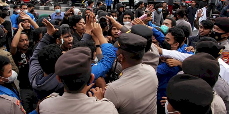 Aksi demonstrasi mahasiswa/Net