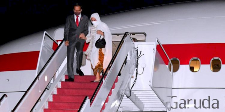 Presiden Joko Widodo dan Ibu Negara Iriana saat tiba di Washington DC, Amerika Serikat/Net