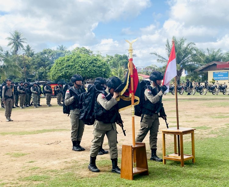 Batalyon D Pelopor Sat Brimib Polda Papua, gelar upacara keberangkatan penugasan pasukan