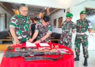 Senjata Rakitan Beserta Munisi Berhasil di Amankan Satgas Pamtas RI-PNG Yonif 410/ALG, Danrem 174/ATW Beri Apresiasi