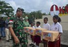 Brigjen TNI Reza Pahlevi Serahkan Tali Asih Dari Kasad Kepada Siswa-Siswi SD YPK Sota Perbatasan RI-PNG Merauke