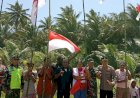 Bupati Merauke Bersama Kapolres Bagi-Bagi Bendera Merah Putih di Distrik Okaba jelang Hari Kemerdekaan RI ke-77 tahun