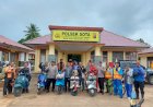 Kapolsek Sota Menerima KSC Untuk Kibarkan Bendera Merah Putih Raksasa Di PLBN Ninati Boven Digoel