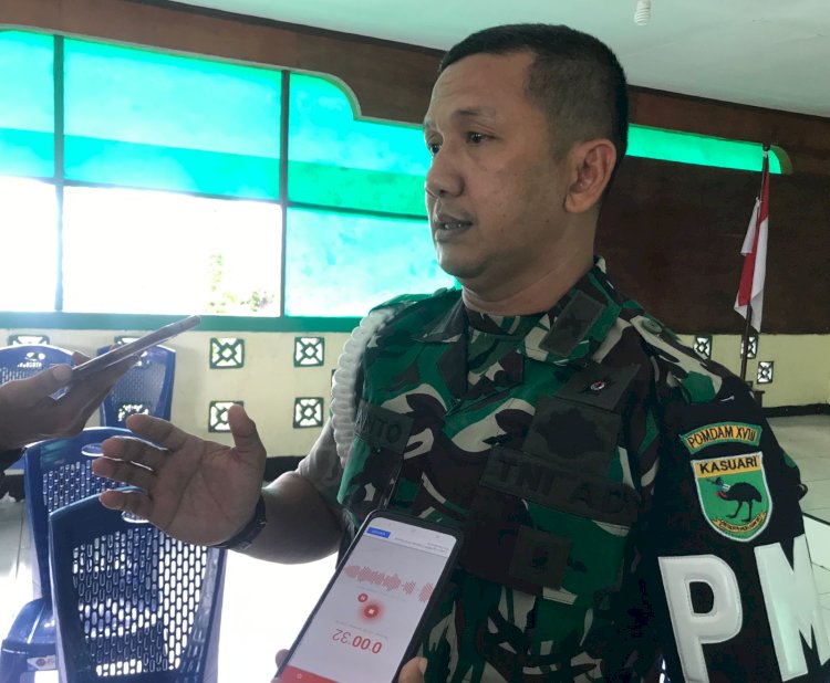 Komandan Detasemen Polisi Militer Sorong, Letkol  CPM Irianto