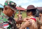Danramil Ulilin Menjadi Irup Pada Upacara Kenaikan Taraf Gudep SMP Negeri 2 Muting