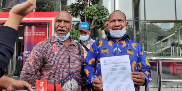 Badan Pengurus Sinode Gereja Kingmi di Tanah Papua, Tilas Mom usai memberikan surat berupa permohonan dan sikap resmi yang ditujukan untuk pimpinan KPK/RMOL