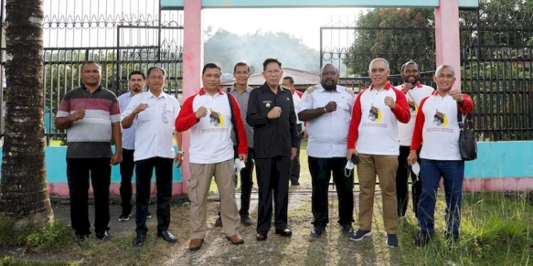 BIN dan Pemkab Manokwari di lokasi lahan yang akan dibangun untuk Youth Creative Hub (PYCH)/RMOL