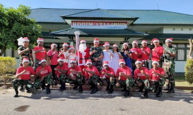 Sambut Perayaan Natal 2022, Kodim 1711 Boven Digoel Gelar Santa Claus Keliling