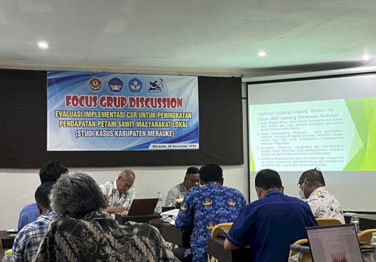 Suana FGD antara tim peneliti Unmus dan Unpati di hotel Coreinn Merauke. Selasa (29/11)