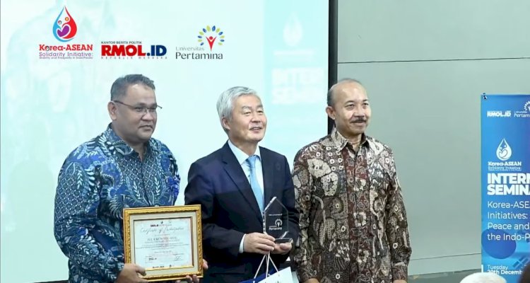 CEO RMOL Network yang juga Ketua Umum Jaringan Media Siber Indonesia (JMSI) Teguh Santosa dan Duta Besar Republik Korea untuk ASEAN Kwon Hee-seog/RMOL