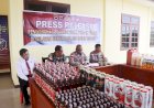 Polres Boven Digoel Musnahkan BB Miras dan Ganja