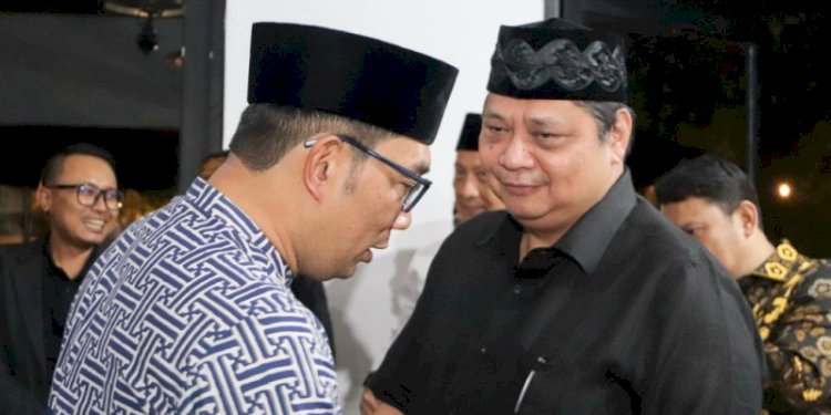 Ketua Umum Partai Golkar, Airlangga Hartarto dan Gubernur Jawa Barat Ridwan Kamil/Net