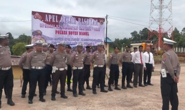 Polres Boven Digoel Laksanakan Apel Gelar Pasukan Operasi Keselamatan Cartenz 2023