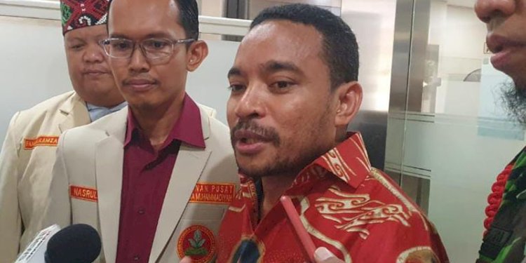 Ketua Bidang Hukum dan HAM Pemuda Muhammadiyah, Nasrullah, di Bareskrim Mabes Polri, Jakarta Selatan/RMOL