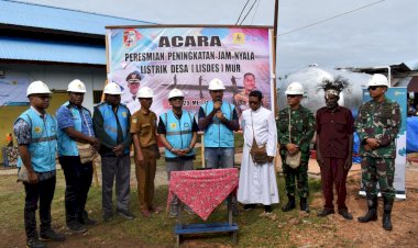 Dansatgas Yonif 125/SMB Hadiri Peresmian Peningkatan Jam Nyala Listrik Desa Mur