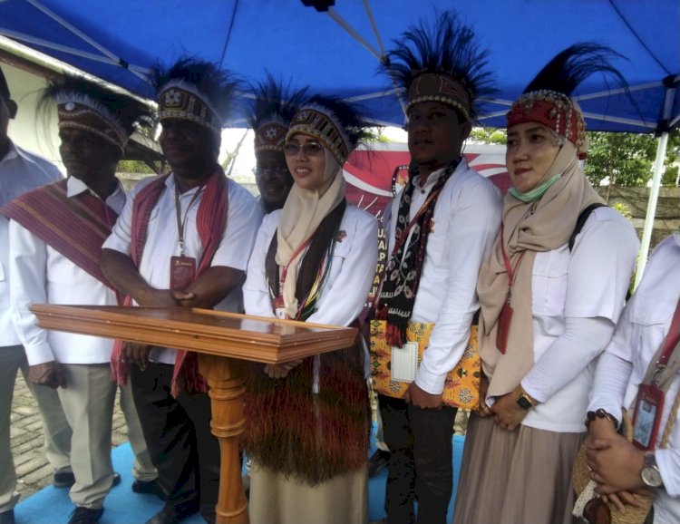 Pengurus DPD Gerindra Papua Barat Daya usai mendaftarkan bacalegnya ke KPU Papua Barat Daya