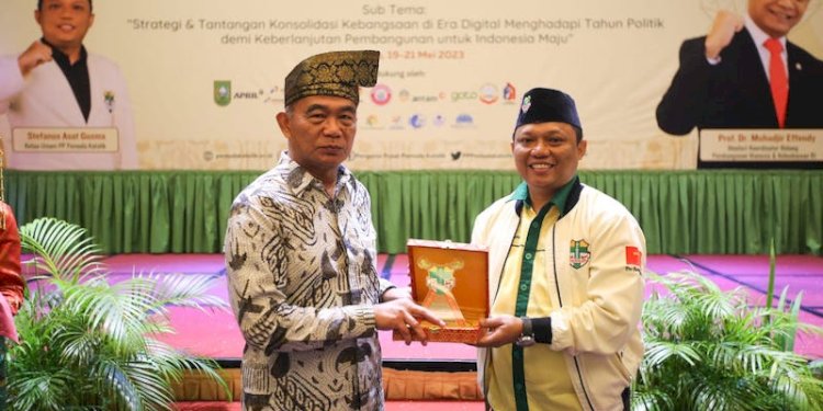 Menko PMK Muhadjir Effendy menghadiri Rapimnas I tahun 2023 Pemuda Katolik di Pekanbaru/Ist