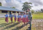 Peringati Hari Lahir Pancasila, Satgas Yonif 125/SMB Bentuk Kedisiplinan Siswa Melalui PBB 