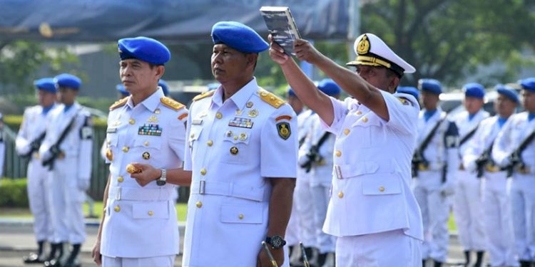 Pelantikan Laksamana Pertama TNI Samista sebagai Komandan Pusat Polisi Militer Angkatan Laut/Ist