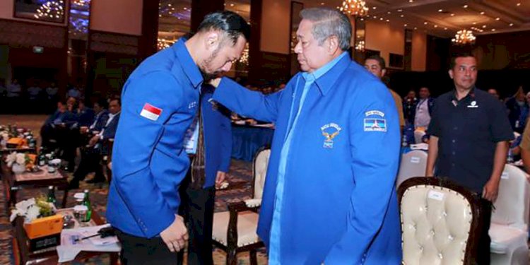  Ketua Majelis Tinggi Partai Partai Demokrat Susilo Bambang Yudhoyono bersama Ketum Partai Demokrat Agus Harimurti Yudhoyono (AHY) dalam satu kesempatan/Net