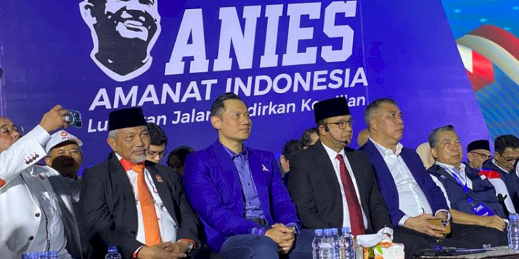 Ketum Partai Demokrat, Agus Harimurti Yudhoyono, menghadiri acara relawan bersama Anies Baswedan/RMOL