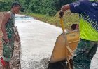 Hari Kelima Pengecoran Jalan TMMD ke-118 Kodim 1711/BVD, Capai 89 Meter