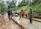 Dansatgas TMMD Kodim 1711 Boven Digoel Tinjau Proses Pengecoran Jalan